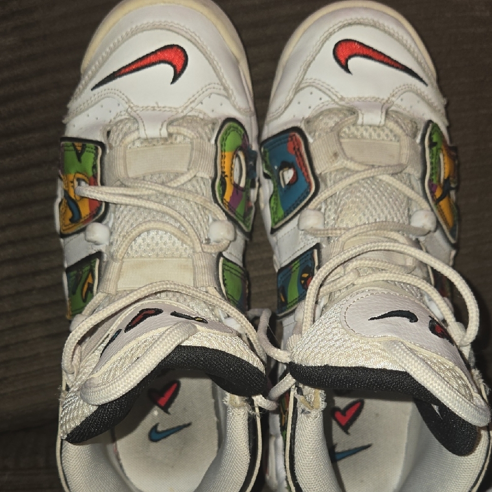 Nike Kids White Sneakers with Multicolor Accents